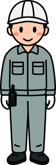 グレーの作業員の男性です。 グレーの作業員の男性です。 作業員,シンプル,スタッフ,従業員,アルバイト,パート,倉庫,運搬,物流,作業のイラスト素材