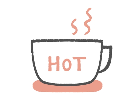 HOT・温かい飲み物 飲み物,ドリンク,hot,ホット,温かい,熱い,コップ,コーヒーカップ,マグカップ,湯気のイラスト素材