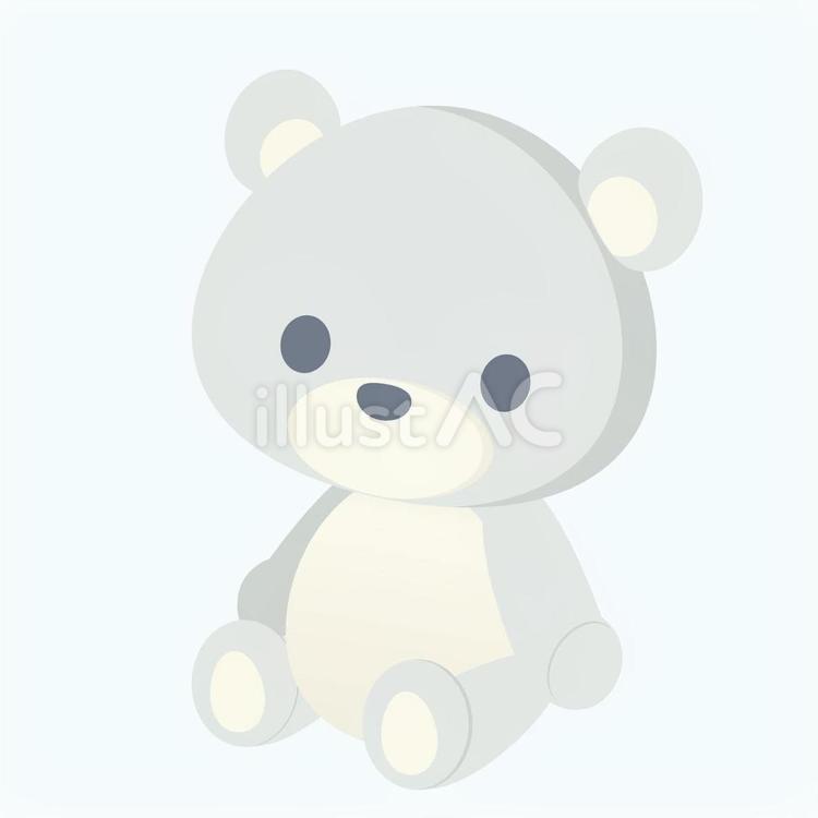 かわいいお座りクマさん人形　（グレー） クマ,ぬいぐるみ,動物のイラスト素材