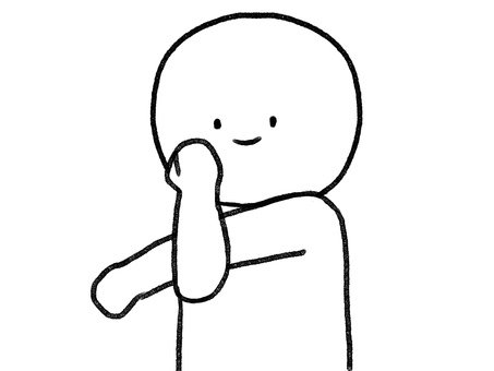 肩のストレッチをする棒人間線画