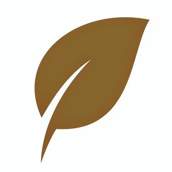葉っぱマークA（茶色） 葉っぱ,葉,茶色,シンプル,落ち葉,枯葉,自然,植物,ナチュラル,かわいいのイラスト素材