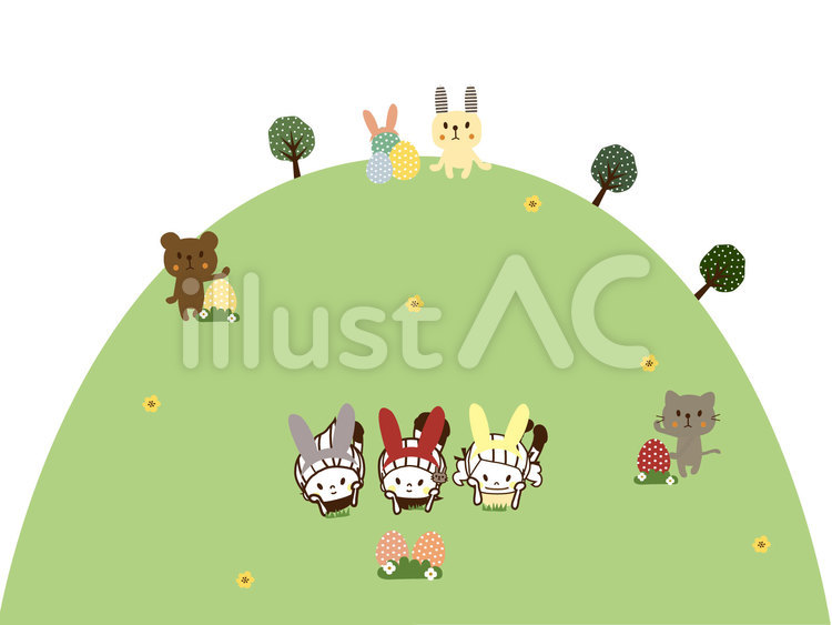 easter2018 イースター,ウサギ,動物のイラスト素材
