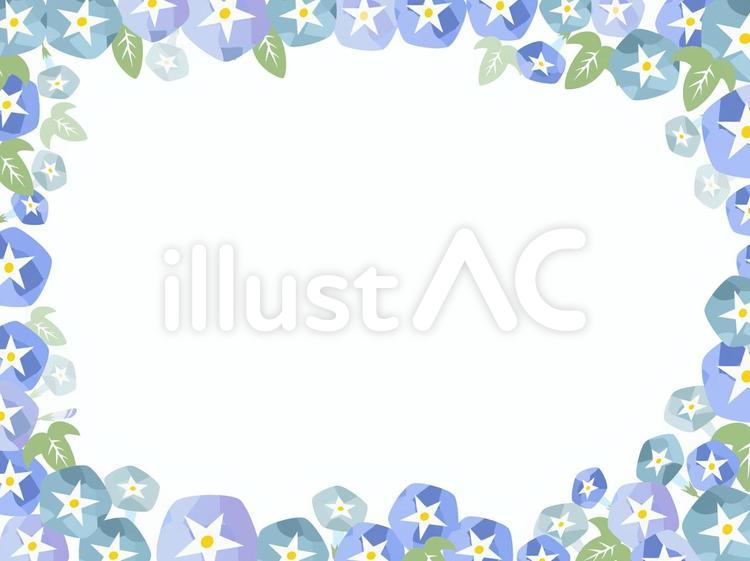 朝顔のフレーム06 朝顔,花,植物のイラスト素材