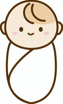 おくるみの赤ちゃん 笑顔・笑う・かわいい おくるみ,赤ちゃん,笑顔,かわいい,笑う,あかちゃん,人物,子供,アフガン,新生児のイラスト素材