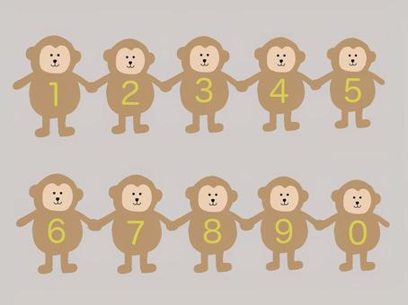 さる 数字 さる 数字 さる,おさる,数字,1,2,3,4,5,6,7のイラスト素材