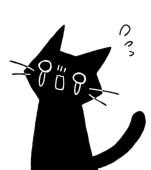黒猫の落書きイラストアイコン-泣く