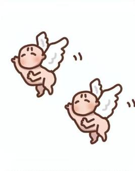 かわいい天使２人（飛行）