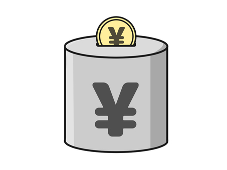 貯金箱　缶　銀色　お金　イラスト 貯金箱,缶,シルバー,貯金,物,挿絵,イラスト,ワンポイント,円筒,投資のイラスト素材