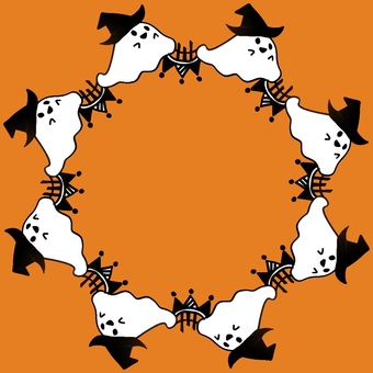おばけのハロウィンリース風あしらい1