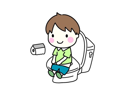 Illustration, toalete, wc de estilo ocidental, sentar, 