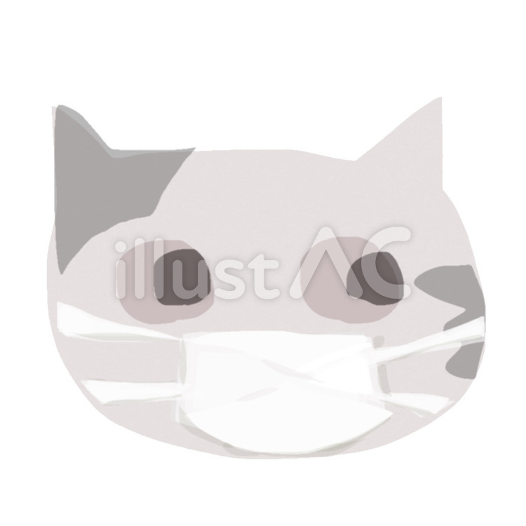 マスク・ド・ねこさん 猫,動物,マスクのイラスト素材