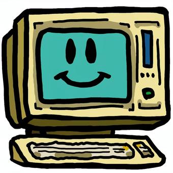 昭和の色焼けしたデスクトップパソコンA 昭和,パソコン,pc,デスクトップ,パーソナルコンピュータのイラスト素材