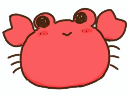 ゆるいカニ ゆるいカニ 海,海の生き物,カニ,かに,蟹,甲殻類のイラスト素材