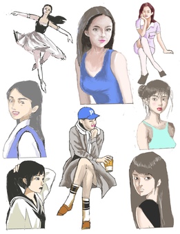 Illustration, female, cute, a smile, 