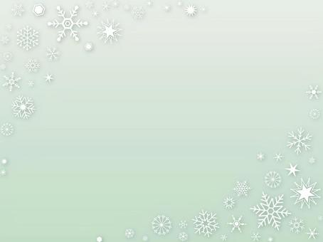 雪の結晶のフレーム・背景 雪,雪の結晶,結晶,スノー,snow,淡い,可愛い,ペール,ペールトーン,緑のイラスト素材