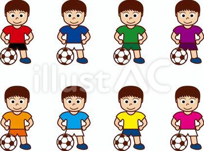 サッカーボールと男の子(ユニフォーム)