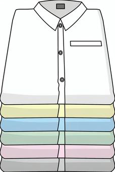 カッターシャツたたむ  カッターシャツたたむ  カッターシャツ,たたむ,重ねる,襟付き,フォーマル,線画のイラスト素材