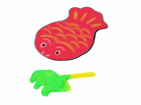 きんぎょの玩具 おもちゃ,金魚,懐かしい,ブリキ製,カワイイのイラスト素材