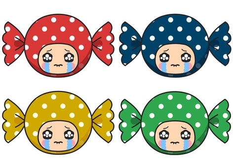 クリスマスカラーのキャンディーの被り物3 クリスマスカラー,飴,キャンディー,飴玉,アメちゃん,包み紙,包装,お菓子,おやつ,食べ物のイラスト素材