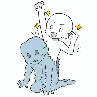 脱皮して新しい自分へ成長する人 脱皮,成長,棒人間,生まれ変わる,代謝,リフレッシュ,変身,レベルアップ,抜け殻,人物のイラスト素材