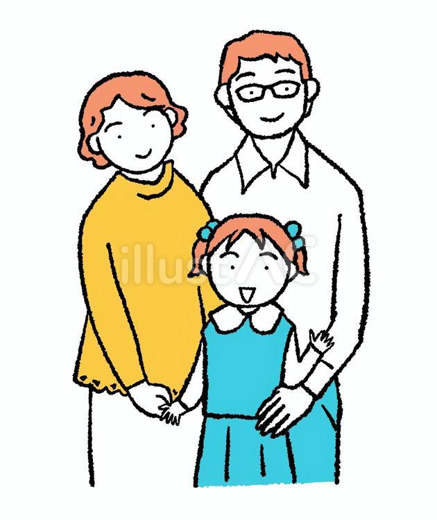 夫婦と子どもの家族 家族,夫婦,子どものイラスト素材