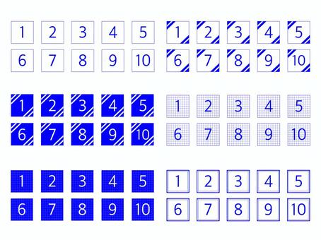 Illustration of numbers 6 types set Blue version, JPG, PNG and AI Illustration of numbers 6 types set Blue version, digital, font, blue, JPG, PNG and AI