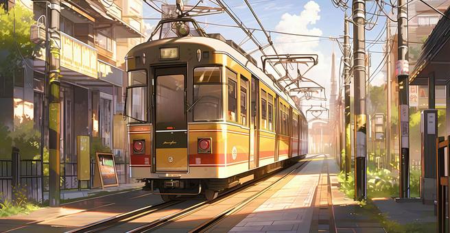 夕暮れの電車