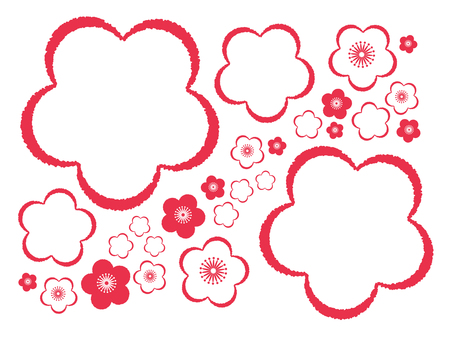 插图, 梅花图案, 花卉图案, 框架, 