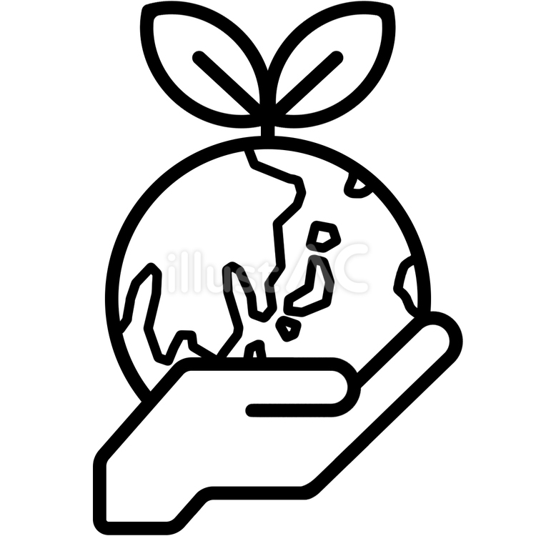 ESGのE（黒）地球と環境 環境,地球,手のイラスト素材