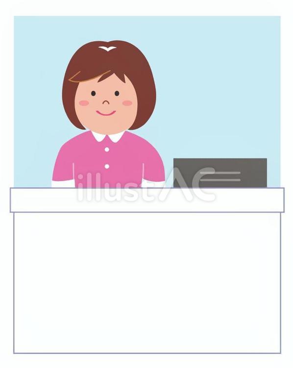 受付の女性 仕事,受付,インフォメーションのイラスト素材