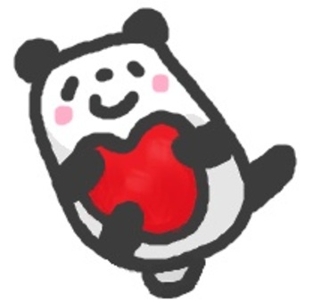 Illustration, panda, heart, hug, 