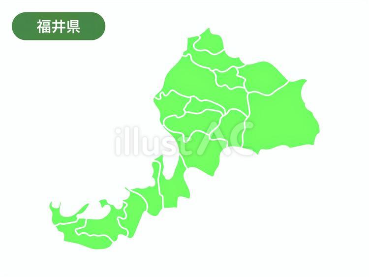 福井県の地図のイラスト（線なし） 地図,地域,地理のイラスト素材