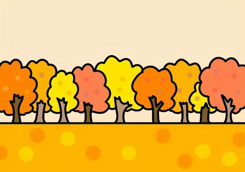 秋の並木　紅葉の背景イラスト 並木,秋,紅葉,木,背景,10月,自然のイラスト素材