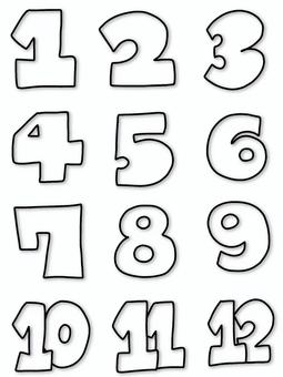 数字 線画 数字 線画 数字,1,2,3,4,5,6,7,8,9のイラスト素材