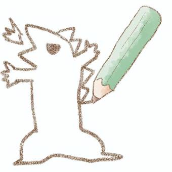お絵かきしよう　かいじゅう 怪獣,落書き,手書き風,水彩,鉛筆のイラスト素材