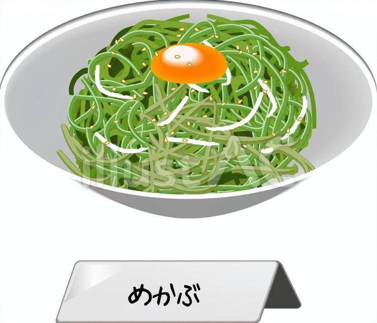 めかぶ　海藻　栄養　食材　卵　食べる めかぶ,海藻,食物繊維のイラスト素材