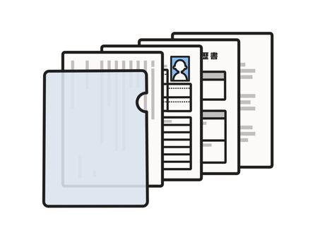 履歴書・職務経歴書　封筒への入れ方２ 履歴書,経歴書,学歴,就職活動,就活,転職,正社員,バイト,パート,面接のイラスト素材