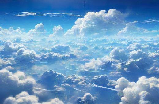 Blue sky sea of clouds image, Blue sky sea of clouds image, летом, пустой, голубое небо,