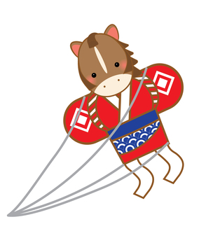 馬の凧揚げ 凧揚げ,正月,馬,遊び,干支,午年,2026年,文化,日本,凧のイラスト素材