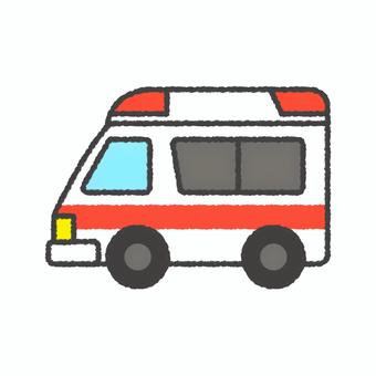 救急車 緊急車両,サイレン,車,自動車,車両,救急,ポップ,かわいい,手描き,シンプルのイラスト素材