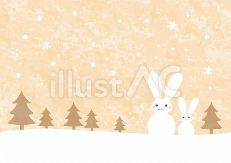 冬うさぎ 背景 オレンジイラスト No 無料イラストなら イラストac