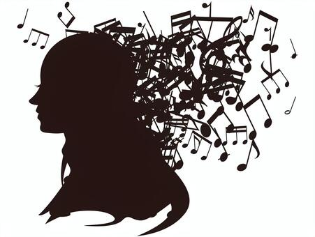 Illustration, female, melody, concert, JPG and PNG