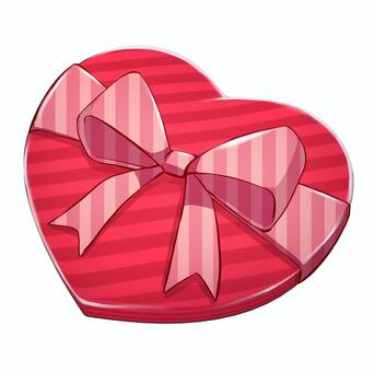 大きなリボン付きのハート型のプレゼント ハート,リボン,ストライプ,クリスマス,バレンタイン,母の日,誕生日プレゼント,誕生日,ギフト,贈答品のイラスト素材