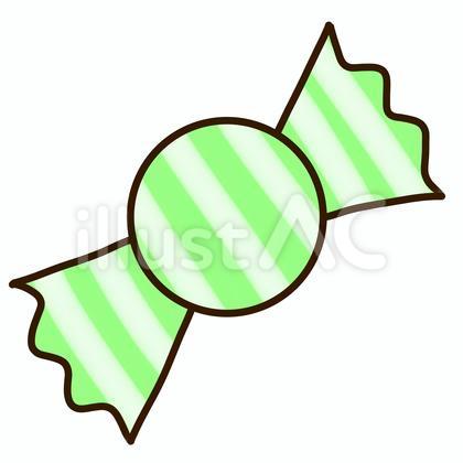 緑と白の縦向きのストライプのキャンディ