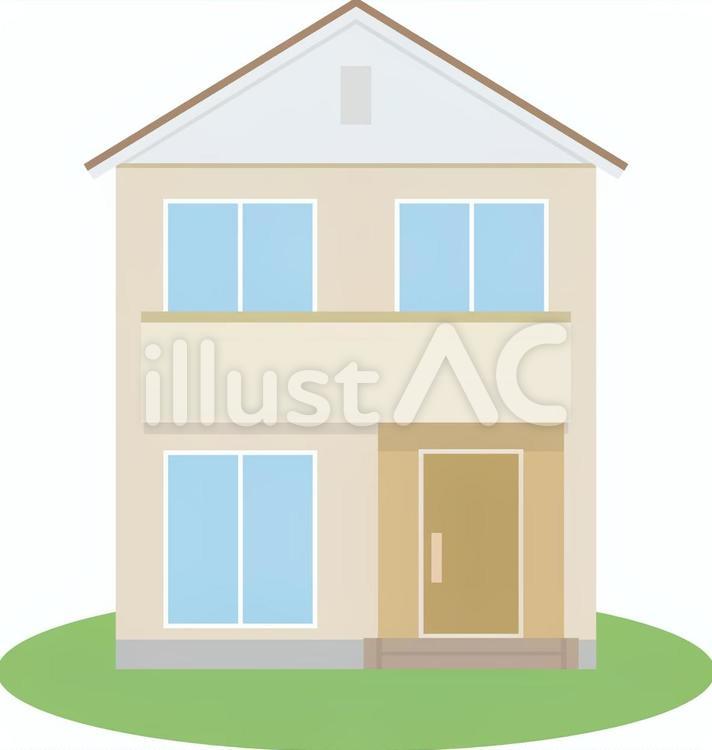 二階建ての住宅 家,住宅,住居のイラスト素材