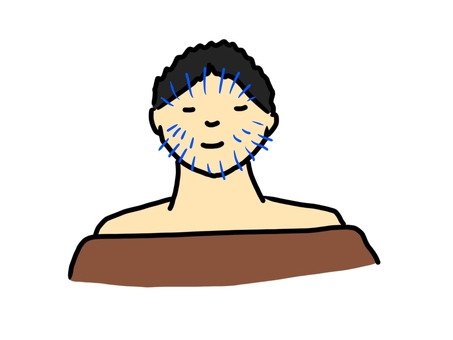 美容鍼を受ける男性 男性,美容,美容鍼,施術,ゆるい,イラストのイラスト素材