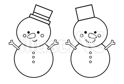雪だるま・塗り絵・線画