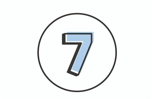 青い⑦のアイコン 青い⑦のアイコン 7,青,数字,アイコン,丸,番号,順番,順位,シンボル,マークのイラスト素材