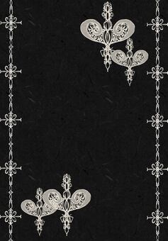 ハートの楔のモノクロフレーム ハート,フレーム,楔,枠,装飾,コピースペース,黒,白,ベージュ,モノクロのイラスト素材