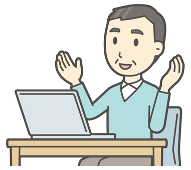 ニット中年男性-104-バスト  ニット中年男性-104-バスト パソコン,おじさん,男性,中年,お父さん,パパ,シニア,ミドルエイジ,人物,かわいいのイラスト素材